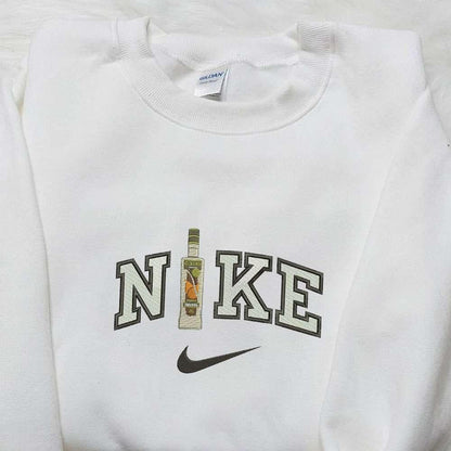 Golden Wine Bottle x Nike Embroidered Shirt Favorite Foods And Drinks Embroidered Hoodie Best Gift Ideas For Dad