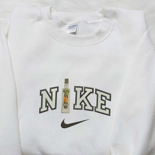 Golden Wine Bottle x Nike Embroidered Shirt Favorite Foods And Drinks Embroidered Hoodie Best Gift Ideas For Dad