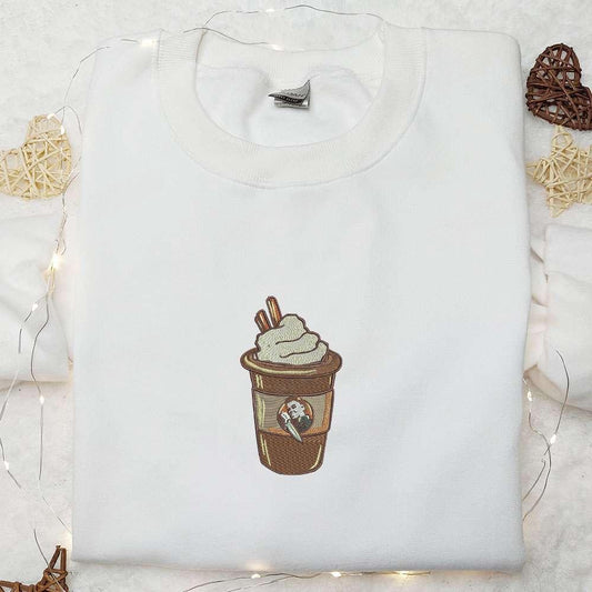 Horror Latte Embroidered Shirt Halloween Embroidered Shirt Best Halloween Gifts for Family