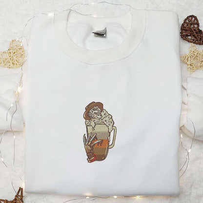 Horror Latte Embroidered Shirt Halloween Embroidered Shirt Best Halloween Gifts for Family 1