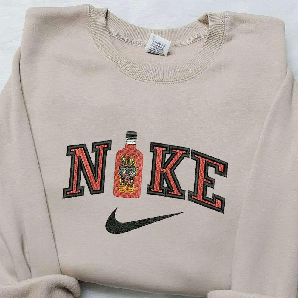 Sour Puss x Nike Embroidered Sweatshirt Favorite Drink Embroidered Shirt Nike Inspired Embroidered Shirt