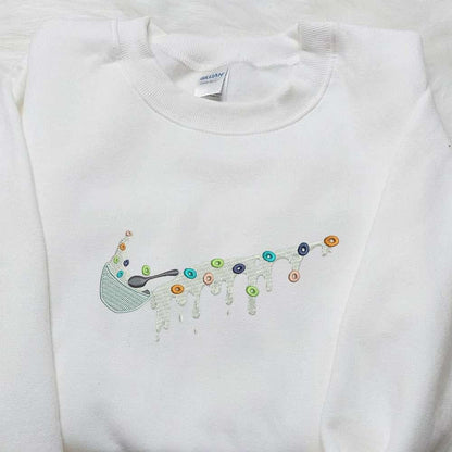Nike x Cereal Bowl Embroidered Sweatshirt Favorite Foods Embroidered Shirt Custom Nike Embroidered Shirt