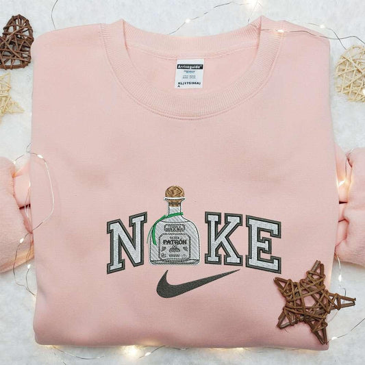 Tequila x Nike Embroidered Shirt Favorite Drink Embroidered Shirt Custom Nike Embroidered T shirt
