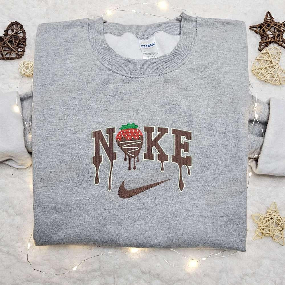 Nike x Strawberry Chocolate Embroidered Sweatshirt Favorite Food Embroidered Shirt The Best Gift 3