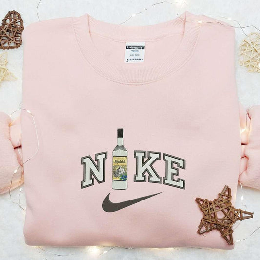 Spisska Wine Bottle x Nike Embroidered Shirt Favorite Foods And Drinks Embroidered Hoodie Best Gift Idea