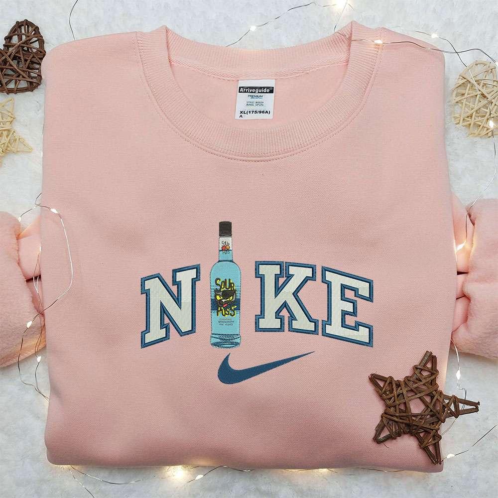 Sour Puss Bottle x Nike Embroidered Sweatshirt Favorite Drink Embroidered Shirt Nike Inspired Embroidered Shirt