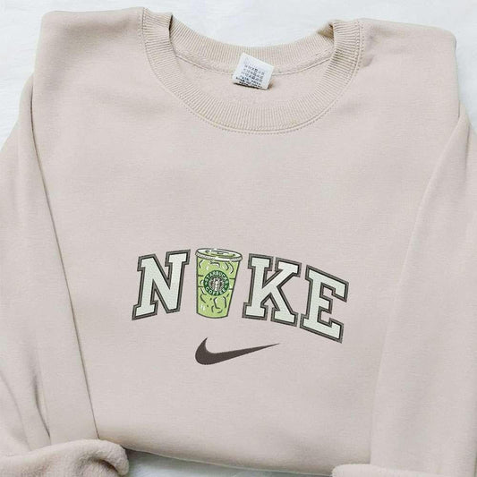 Starbucks Lime x Nike Embroidered Shirt Favorite Food And Drink Embroidered Hoodie Nike Inspired Embroidered Sweatshirt