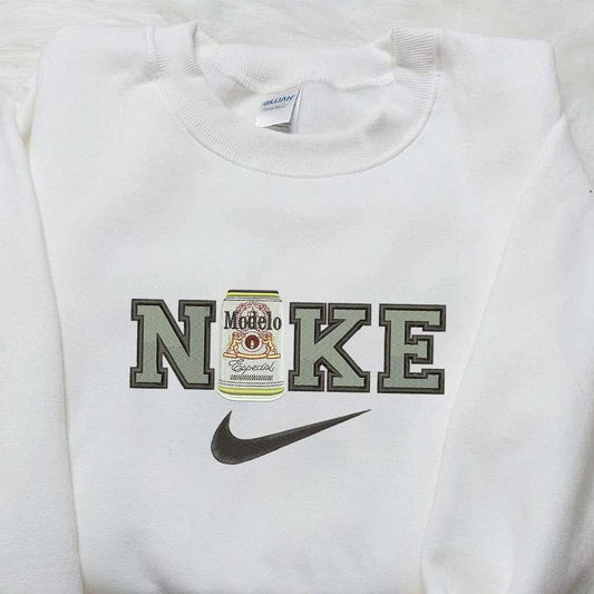 Nike x Modelo Especial Embroidered Shirt Favorite Drink Embroidered Shirt Custom Nike Embroidered Shirt