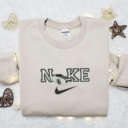 Nissan Car x Nike Embroidered Shirt Transportations Embroidered Hoodie Nike Inspired Gift Idea