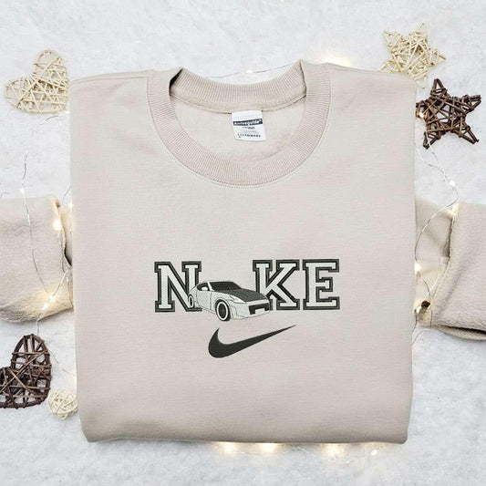 Nissan Car x Nike Embroidered Shirt Transportations Embroidered Hoodie Nike Inspired Gift Idea