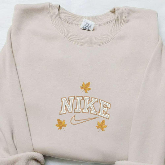 Nike x Autumn Leaves Embroidered Sweatshirt Custom Embroiderd Hoodie Best Gifts for Family