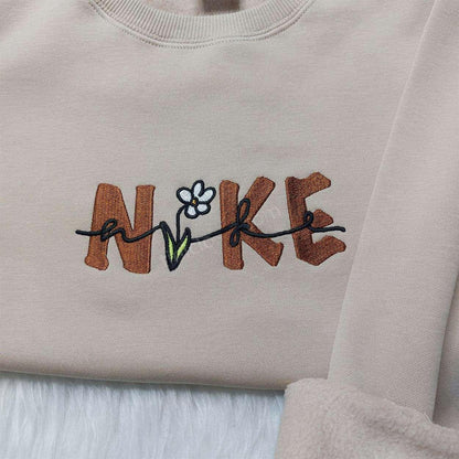 Nike Flower Embroidered Shirt Custom Nike Embroidered Shirt Vintage Embroidered Shirt