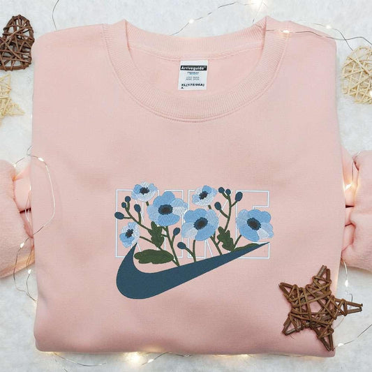 Anemone Flowers Nature Embroidered Shirt Best Gift Ideas For Family