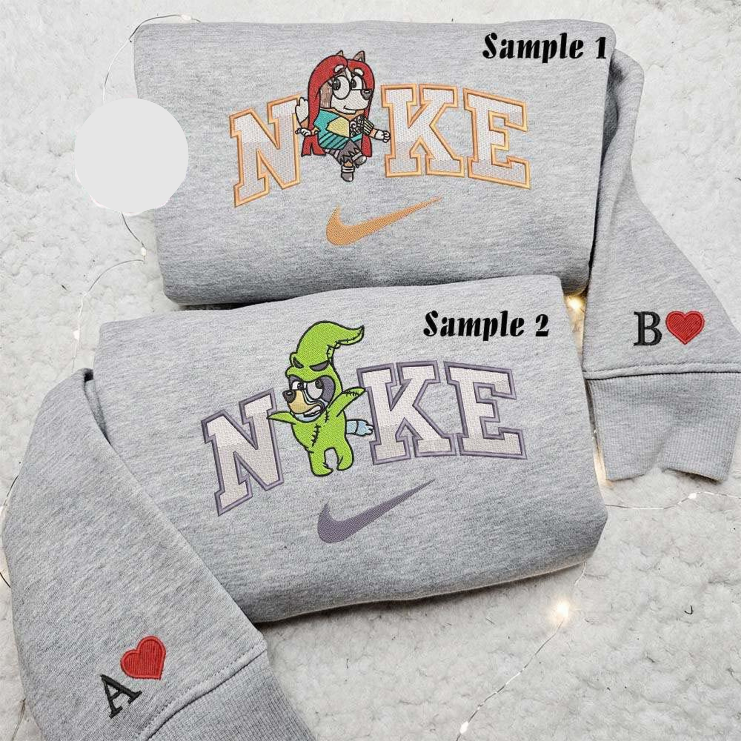 Bandit And Chilli Heeler Cosplay The Nightmare Before Christmas Halloween Embroidered Couples Shirts