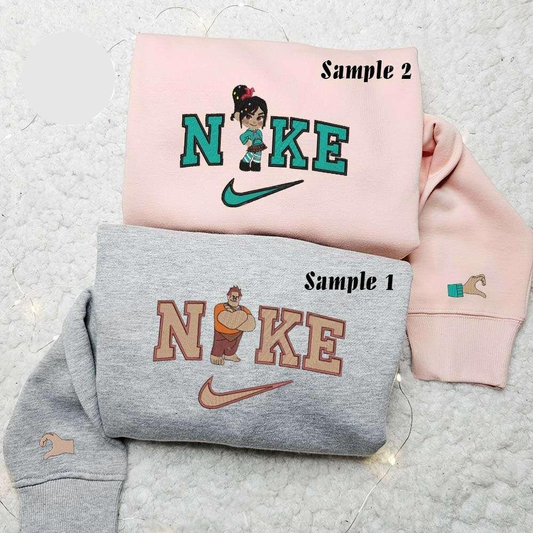 Vanellope And Ralph Embroidered Couples Shirts