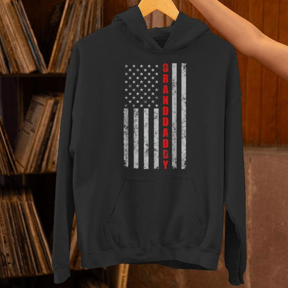 Granddaddy Fathers Day Vintage Patriotic American Flag Unisex Hoodie