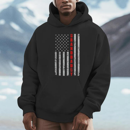 Granddaddy Fathers Day Vintage Patriotic American Flag Unisex Hoodie