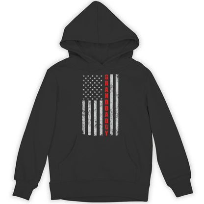 Granddaddy Fathers Day Vintage Patriotic American Flag Unisex Hoodie