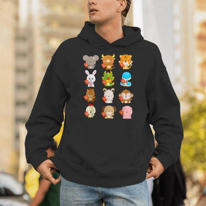 Happy Chinese New Year 2025 Zodiac Animal Lunar New Year Kid Unisex Hoodie