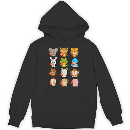 Happy Chinese New Year 2025 Zodiac Animal Lunar New Year Kid Unisex Hoodie