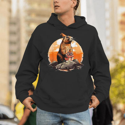 Happy Groundhog Day Ground Hog With Birthday Party Unisex Hoodie