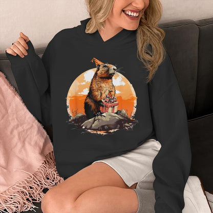 Happy Groundhog Day Ground Hog With Birthday Party Unisex Hoodie