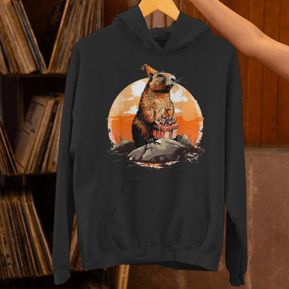 Happy Groundhog Day Ground Hog With Birthday Party Unisex Hoodie