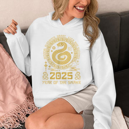 Happy Lunar Chinese New Year Of The Snake 2025 Zodiac Unisex Hoodie