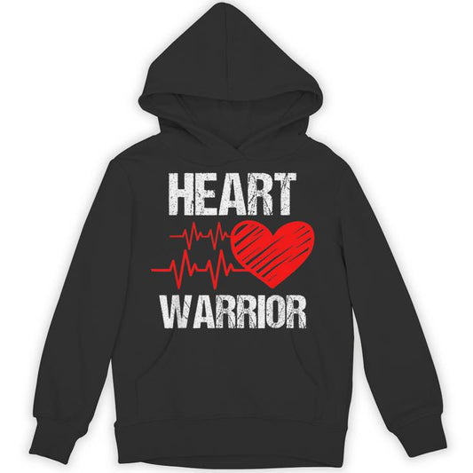 Heart Warrior Heart Disease Awareness Month Red Heart Unisex Hoodie