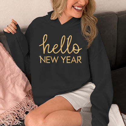 Hello New Year Party Celebration Fun New Year’S Eve Pajama Unisex Hoodie