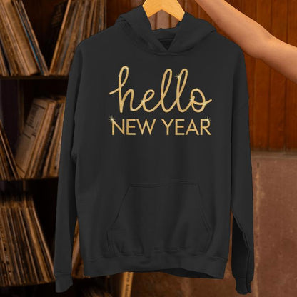 Hello New Year Party Celebration Fun New Year’S Eve Pajama Unisex Hoodie