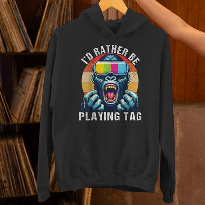 I'd Rather Be Playing Tag Gorilla Vr Gamer Gorilla Monke Tag Unisex Hoodie