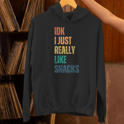 Idk I Just Really Like Snacks Vintage Unisex Hoodie