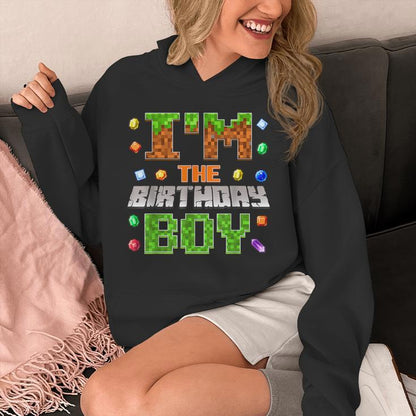 I'm The Birthday Boy Bday Party Video Gamer Pixel Number Unisex Hoodie