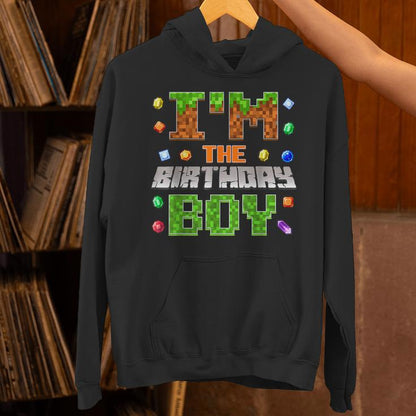 I'm The Birthday Boy Bday Party Video Gamer Pixel Number Unisex Hoodie