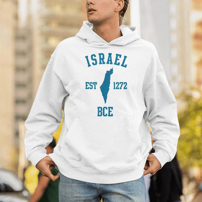 Israel Est 1272 Bce Hebrew Jewish State Passover Israel Map Unisex Hoodie