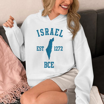 Israel Est 1272 Bce Hebrew Jewish State Passover Israel Map Unisex Hoodie