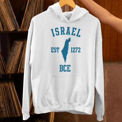 Israel Est 1272 Bce Hebrew Jewish State Passover Israel Map Unisex Hoodie