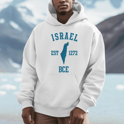 Israel Est 1272 Bce Hebrew Jewish State Passover Israel Map Unisex Hoodie