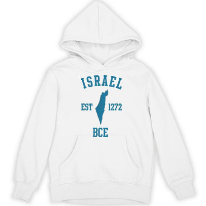Israel Est 1272 Bce Hebrew Jewish State Passover Israel Map Unisex Hoodie
