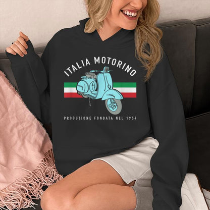 Italia Motorino Vintage Italian Scooter Italian Flag Unisex Hoodie