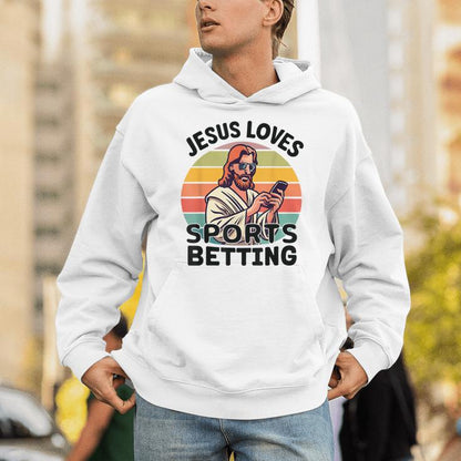 Jesus Loves Sports Betting Parlay Gambling Dfs Over Unisex Hoodie