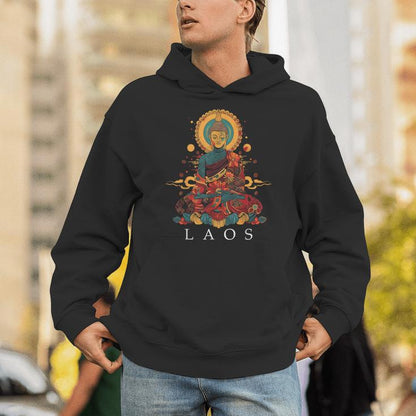 Laos Buddha Vintage Buddhist Souvenir Unisex Hoodie