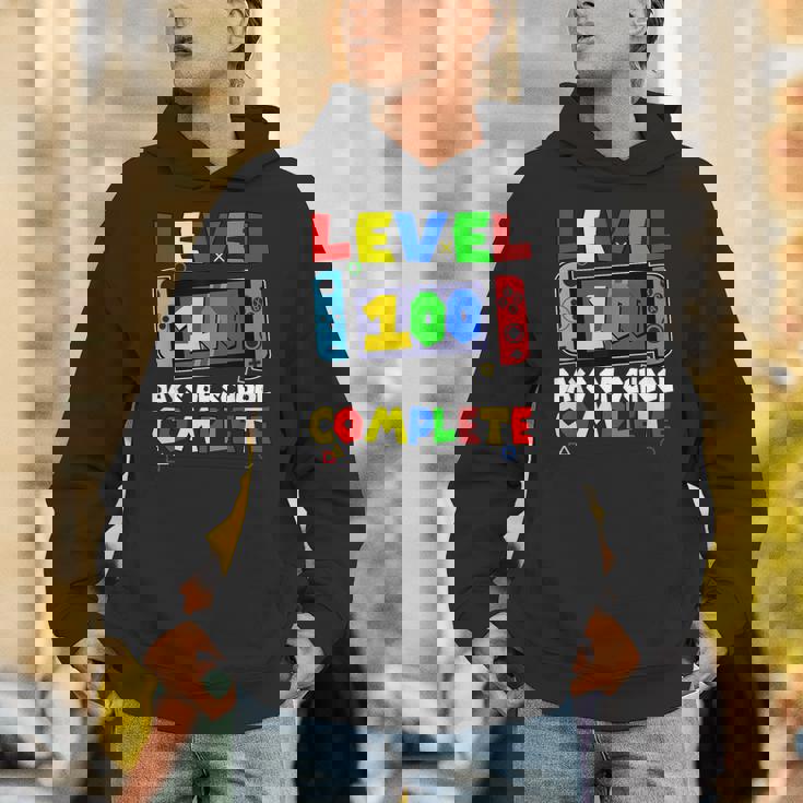 Level 100 Days Of School Complete Video Game Lover Gamer Boy Unisex Hoodie
