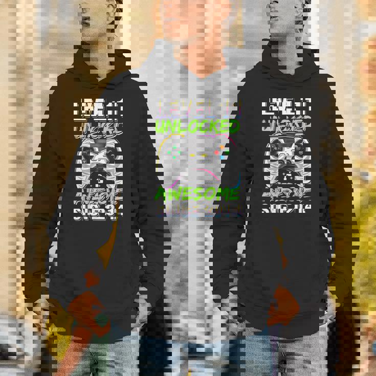 Level 11 Unlocked Awesome Since 2014 11Th Birthday Gaming Unisex Hoodie