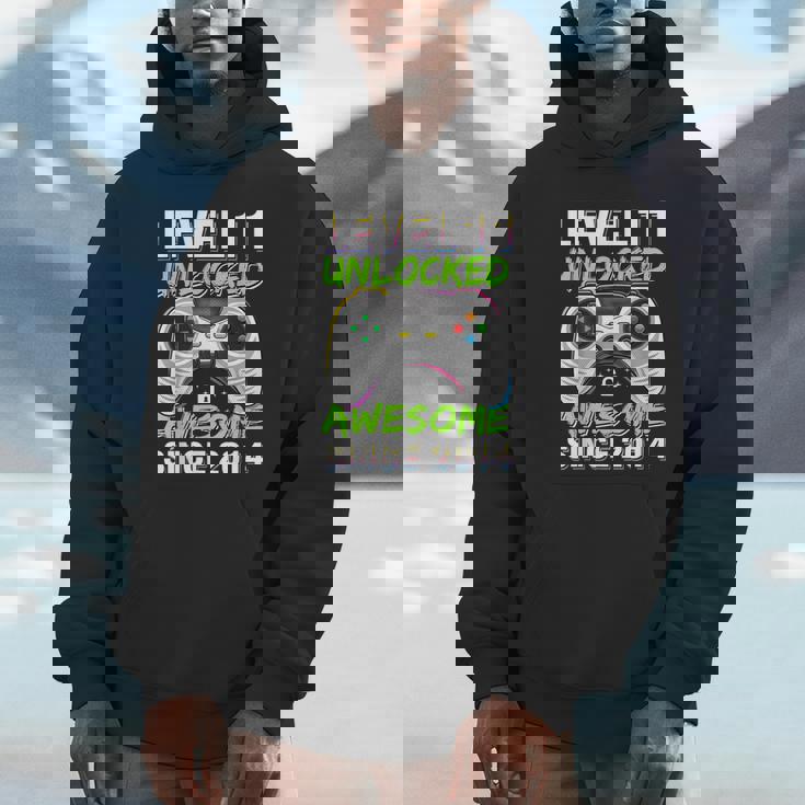 Level 11 Unlocked Awesome Since 2014 11Th Birthday Gaming Unisex Hoodie