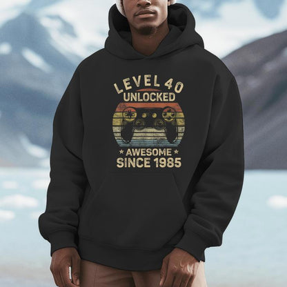 Level 40 Unlocked 40Th Birthday 40 Year Old Gamer Bday Unisex Hoodie