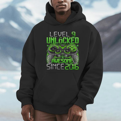 Level 9 Unlocked 9 Year Old For Boys 9Th Birthday Boy Unisex Hoodie