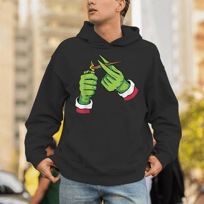 Light Up Some Christmas Spirit Christmas Green Hand Party Unisex Hoodie