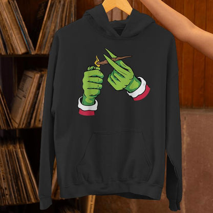 Light Up Some Christmas Spirit Christmas Green Hand Party Unisex Hoodie